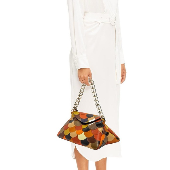 NWT-authentic Chloe JUANA  medium scalloped patchwork bag with gold chain - Picture 11 of 11